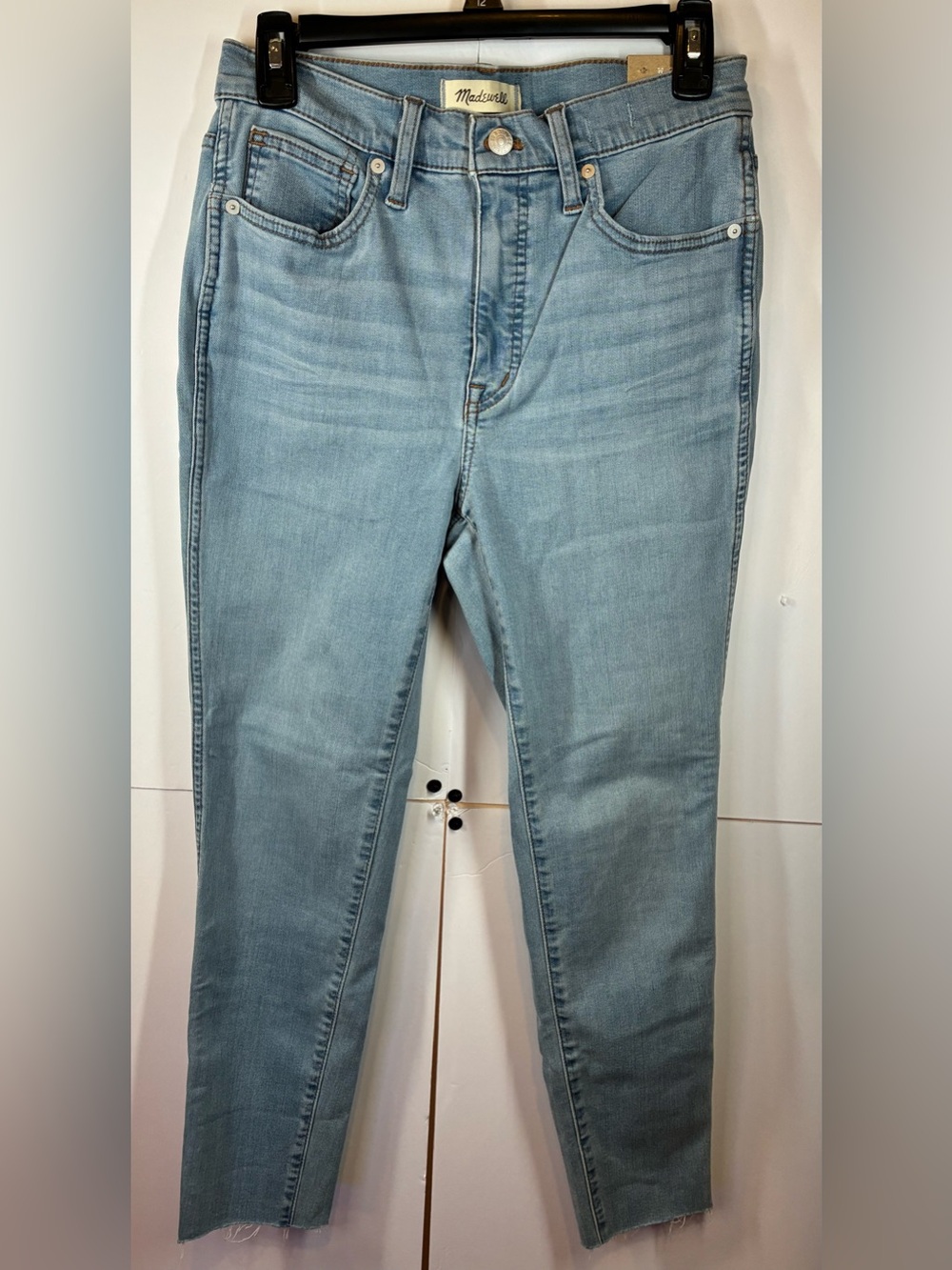 MADEWELL 10” High Rise Skinny Crop Jeans Women’s 28 Light Wash Raw Hem Denim NWT